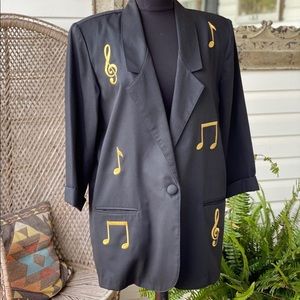 vintage music note blazer